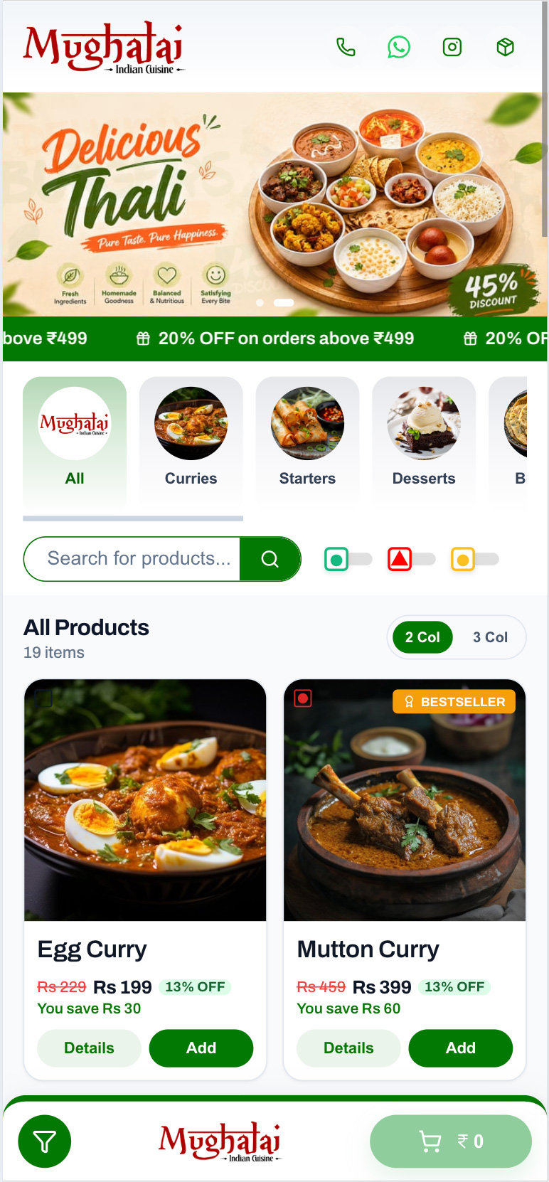 Restaurant Demo Store