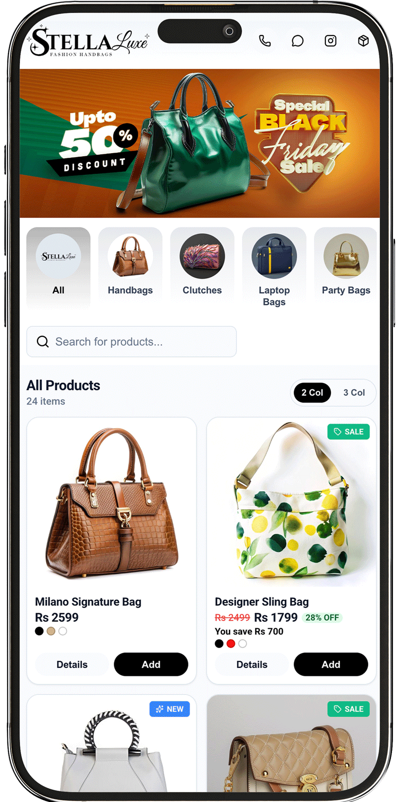 Main store screen